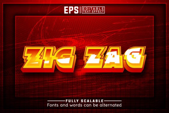 Download ZIG ZAG 3d -Editable Text Effect - Premium Resources