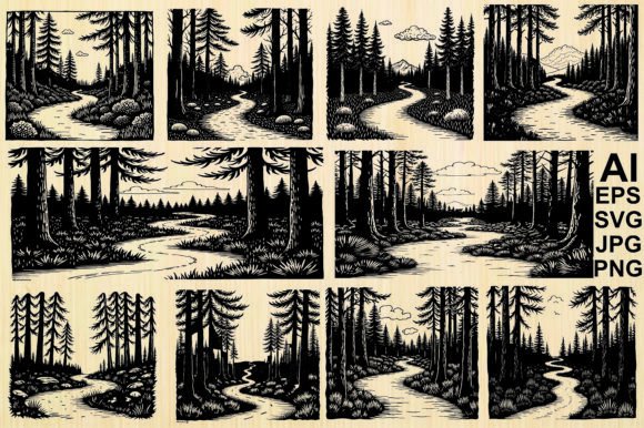 Download Forest Path Silhouette Vectors - Vectors Collection