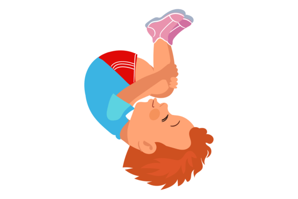 Download Kid Somersault. Active Boy. Playful Cart - Active Collection
